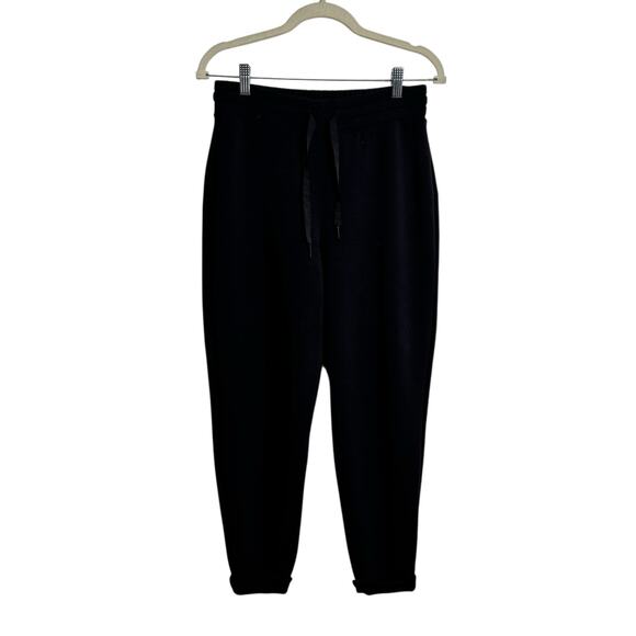 Spanx AirEssentials Sweatpants Women M Black Tapered Drawstring Athleisure Pant - Picture 1 of 6